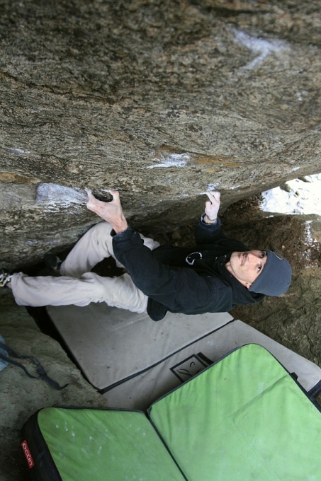 Michal Smrž, pokusy v 7A+ na Lanovce. Michal Smrž, pokusy v 7A+ na Lanovce.